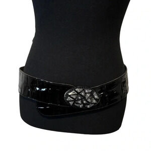 Vintage | Pelletteria Number One | Patent Leather  Jewel Made in Italy Belt